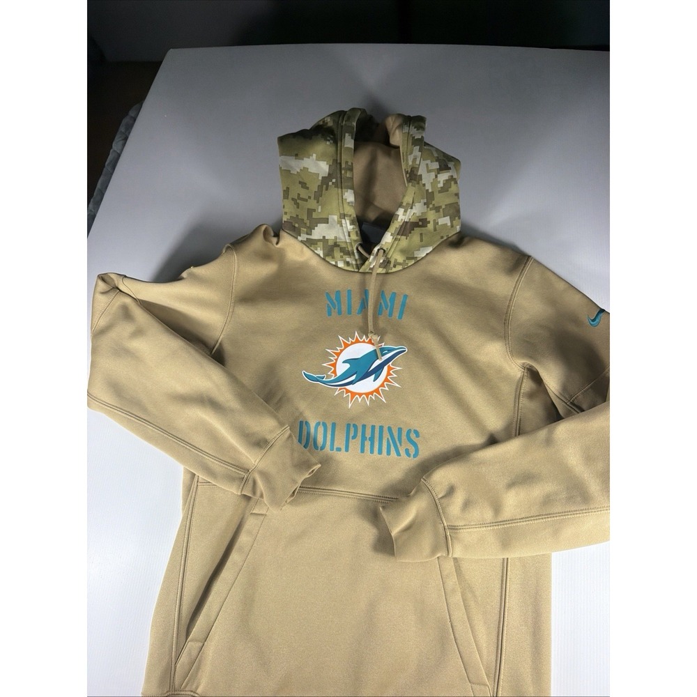 Miami Dolphins Nike Salute To Service Sand Sweatshirt Hoodie Men's Small